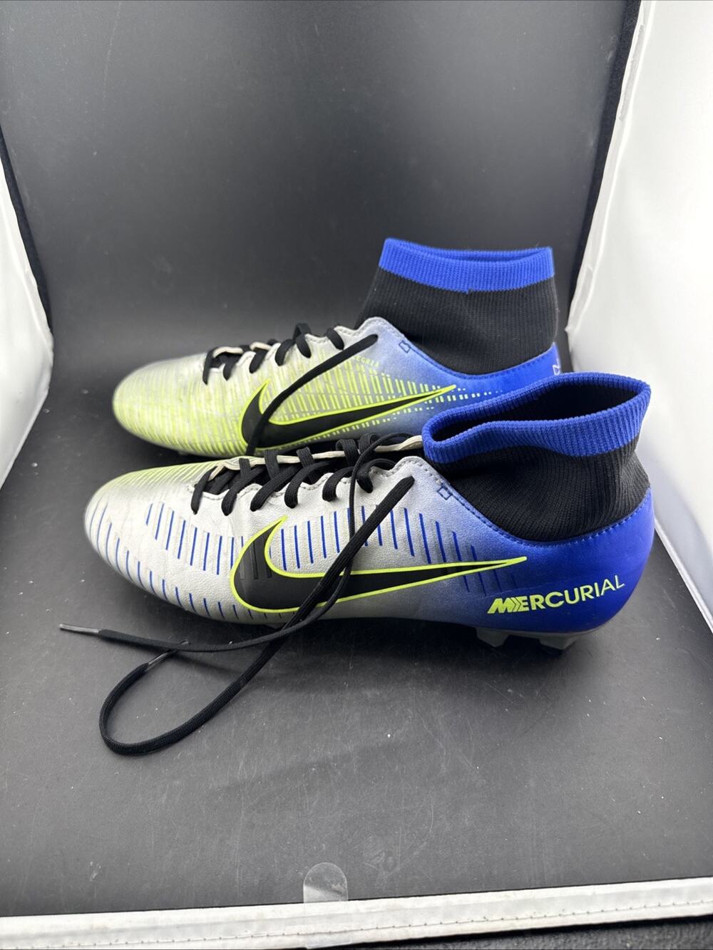 Nike Mercurial Soccer Cleats Mens 7 Blue Volt FG Football Boots